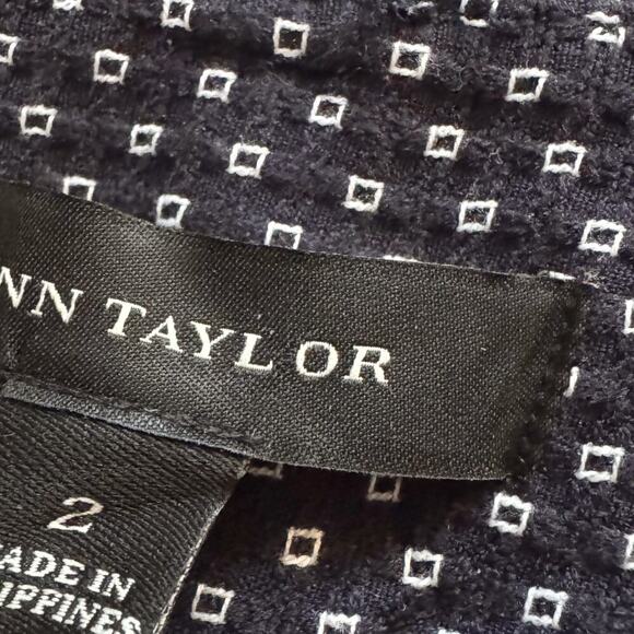 Ann Taylor Ankle Dress pants Women's Sz 2 Navy Pattern Career Office Preppy - Picture 3 of 12